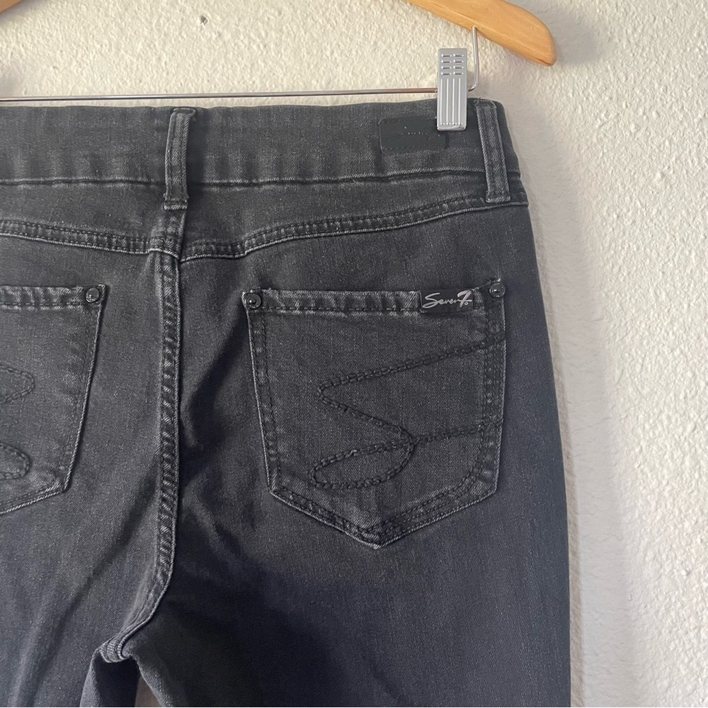 Seven7 Tummyless High Rise Skinny Jeans Women’s 8 Black Distressed Ripped - Picture 9 of 13